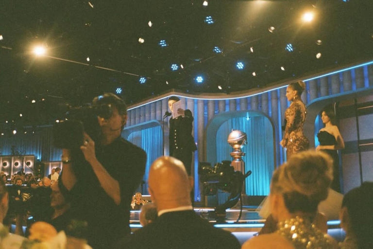 Timothée Chalamet/Instagram The view point of Timothée Chalamet's table at the Golden Globes