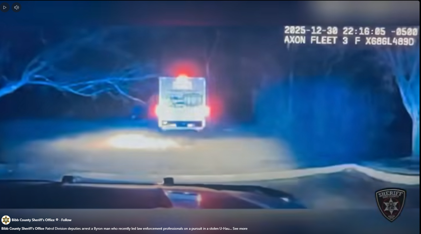 Man leads Macon deputies on chase in stolen U-Haul. See the video.