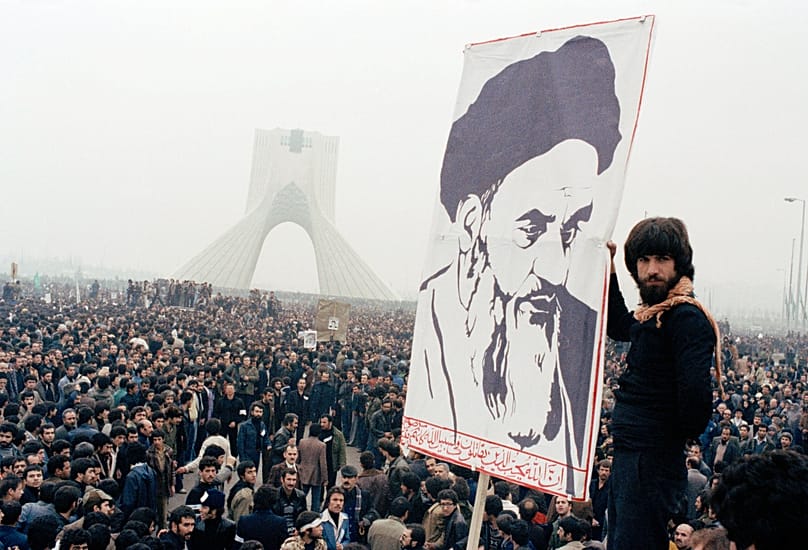 Iranian protesters demonstrate against Shah Mohammad Reza Pahlavi in Tehran, 9 October, 1978 AP Photo