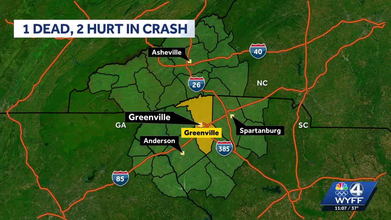 Greenville County crash leaves 1 dead, 2 injured, troopers say