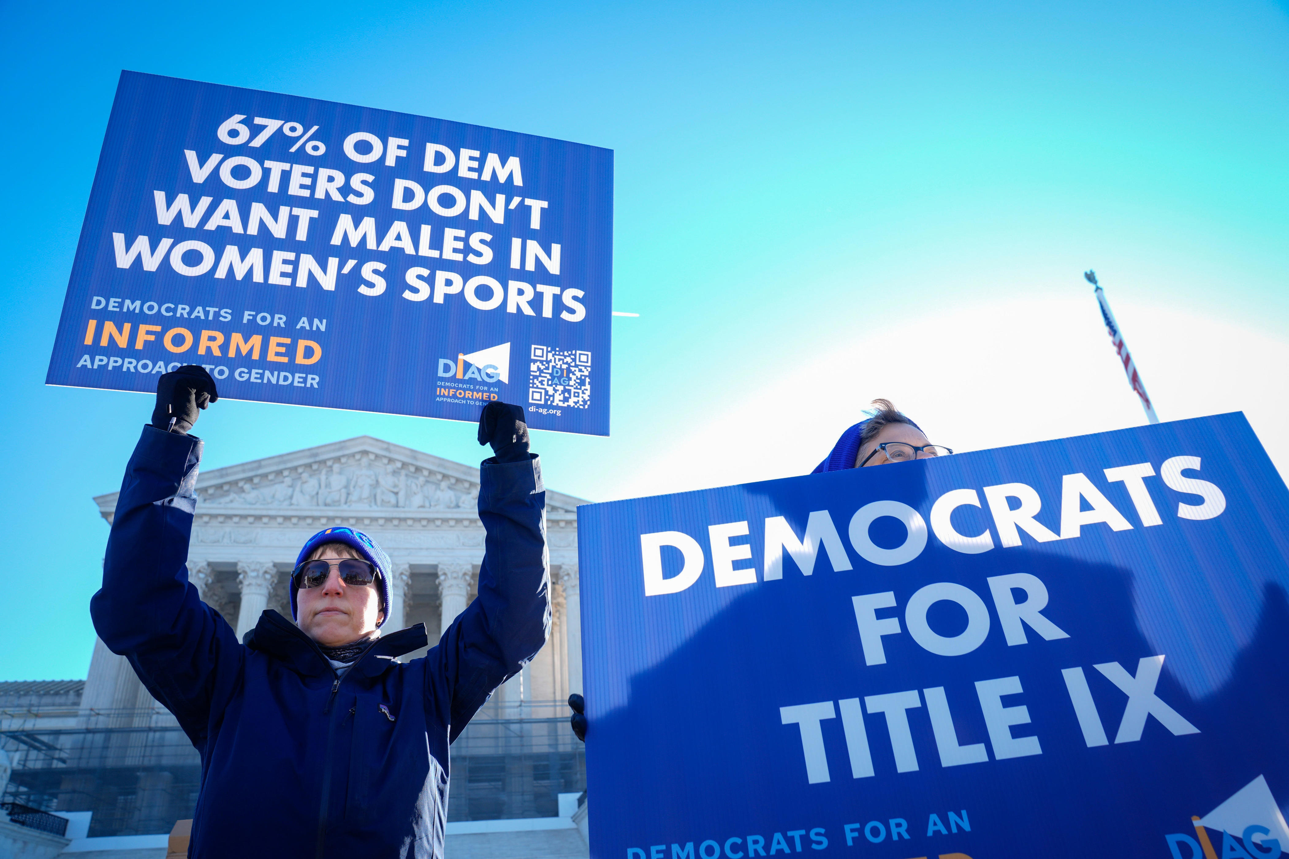 Supreme Court hears arguments on laws banning trans athletes. See photos