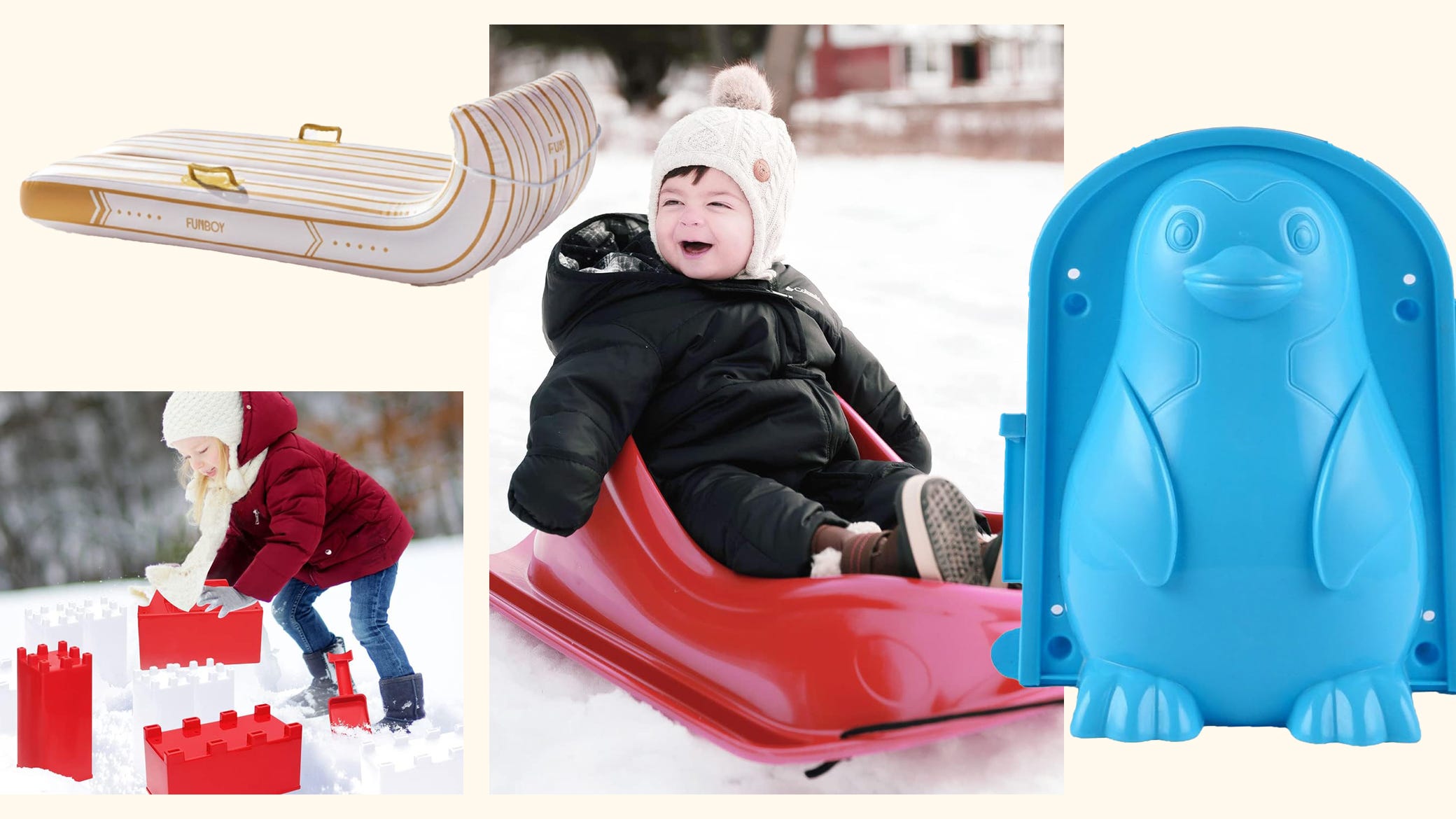 Make snow days even more fun with speedy sleds and snowball makers
