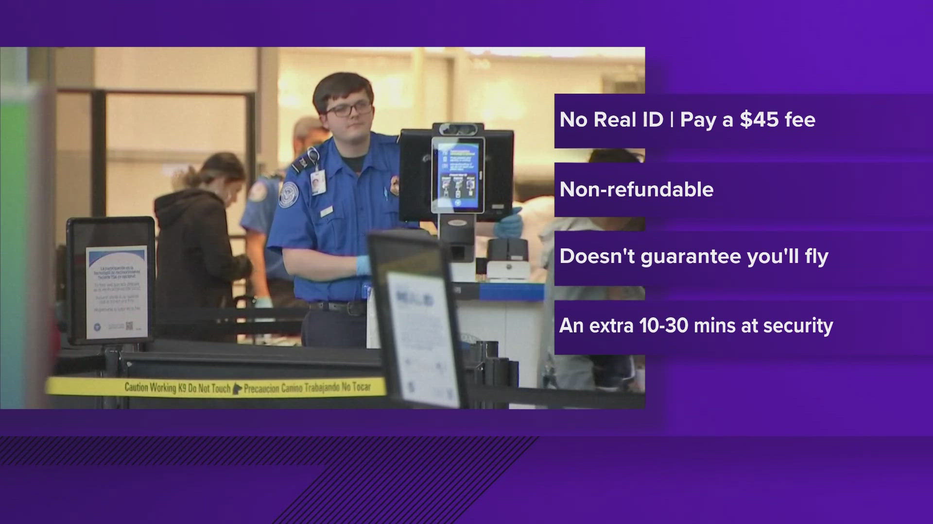 Fees for not having Real ID beginning next month