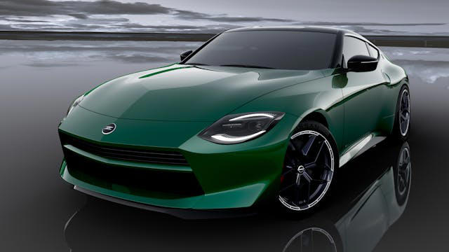 2027 Nissan Z flaunts two-part grille, green paint in Tokyo