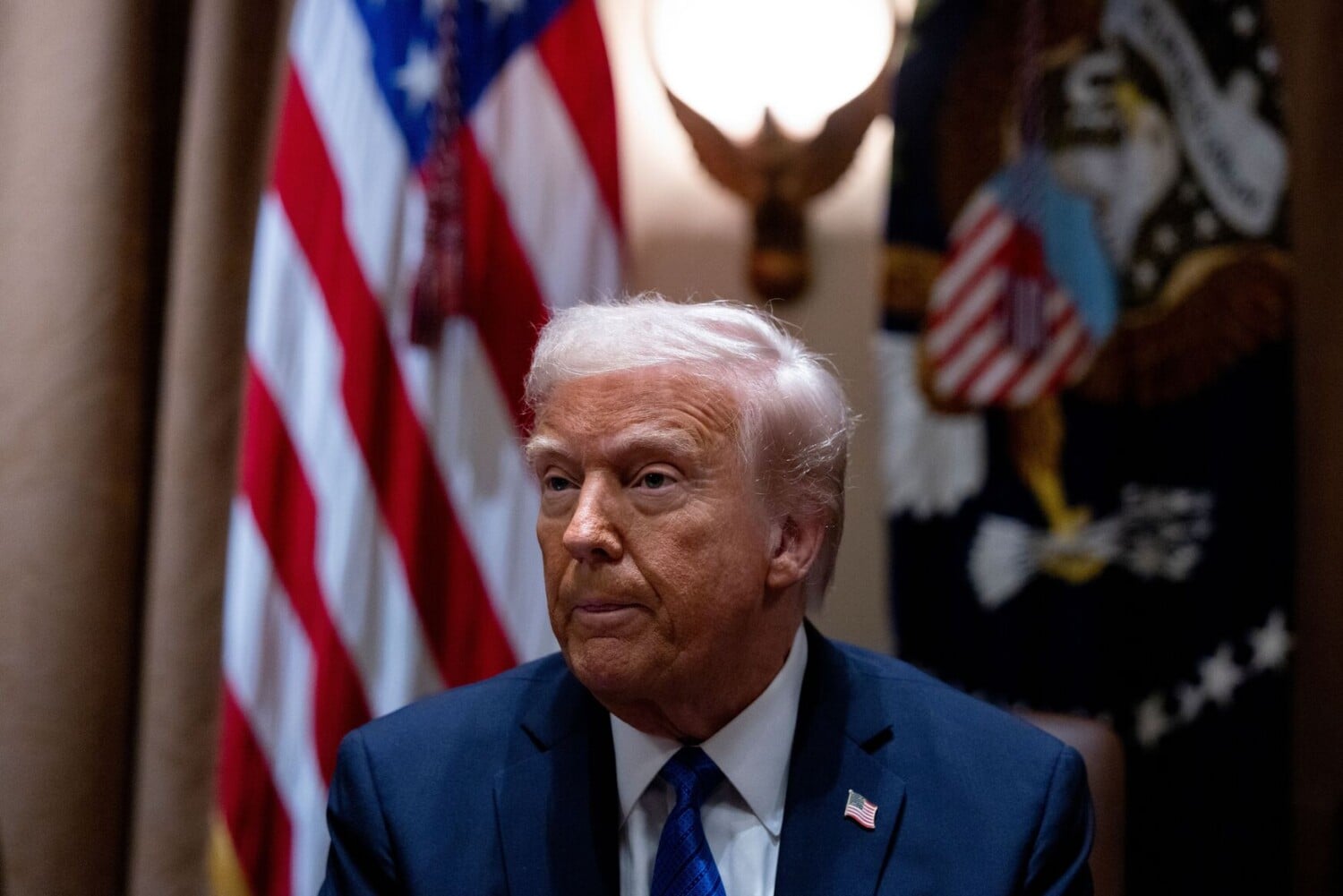 Trump Delivers Remarks to the News Media during an Ambassador Meeting, Washington, District of Columbia, USA - 25 Mar 2025