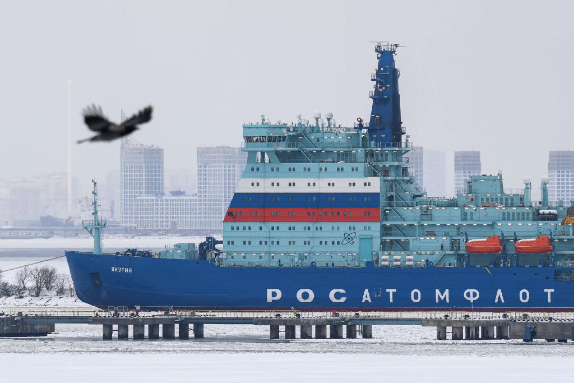 The awesome power of the ice breaker ship