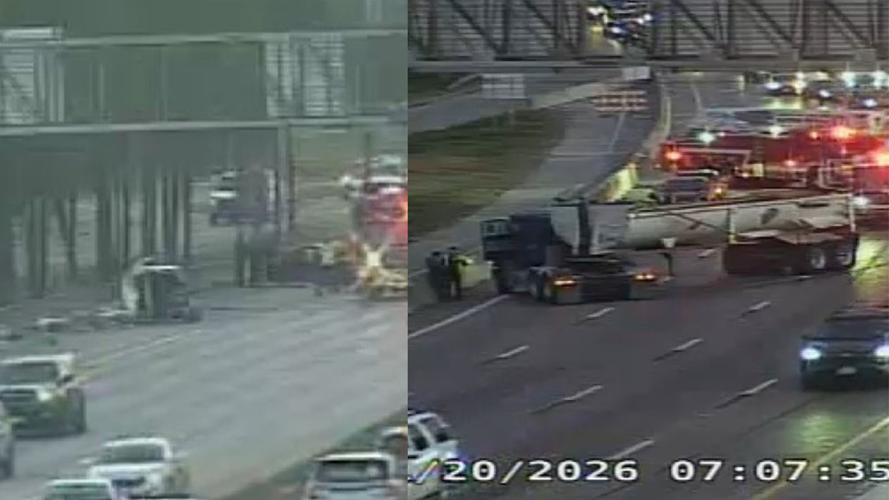 Two separate crashes shut down both sides of I-45 North Freeway near ...
