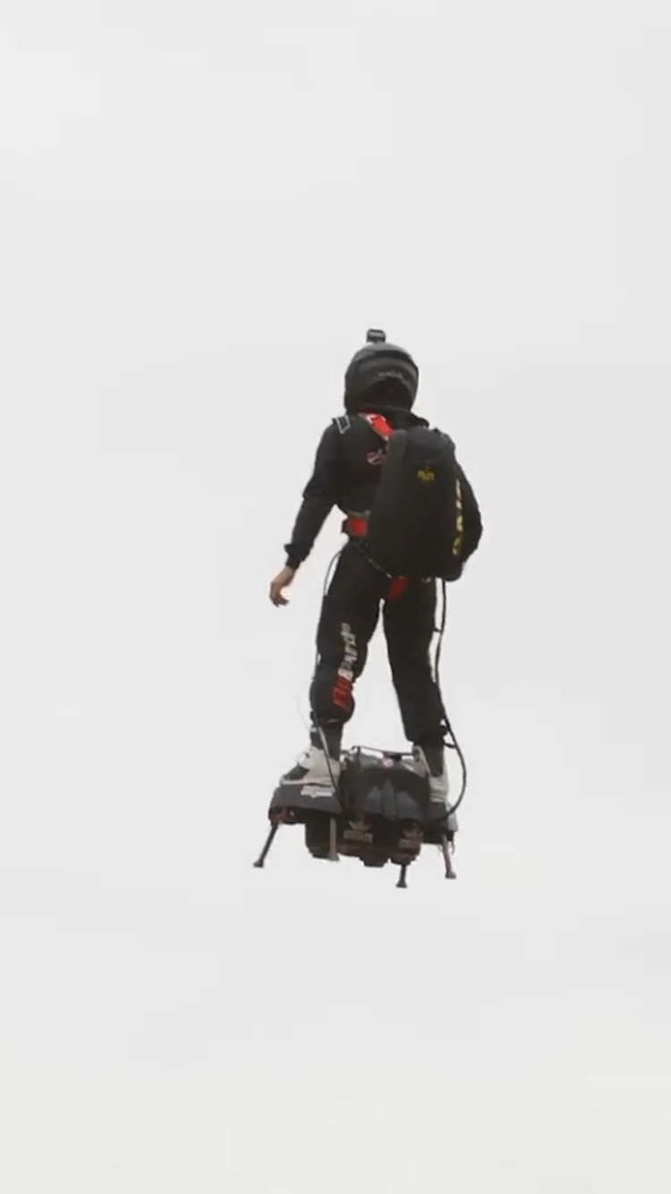 Flying with jetpack legs