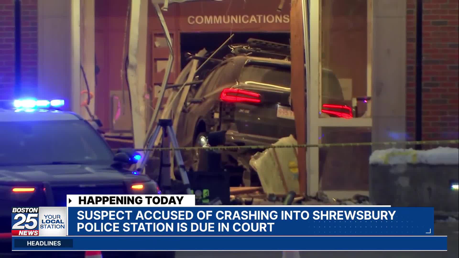 Man accused of intentionally crashing SUV into lobby of Mass. police ...