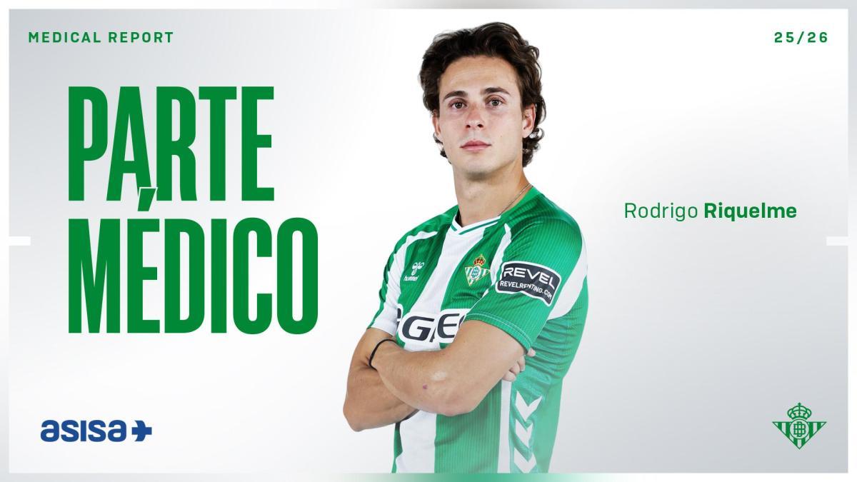 Rodrigo Riquelme se une a la amplia lista de bajas en el Betis