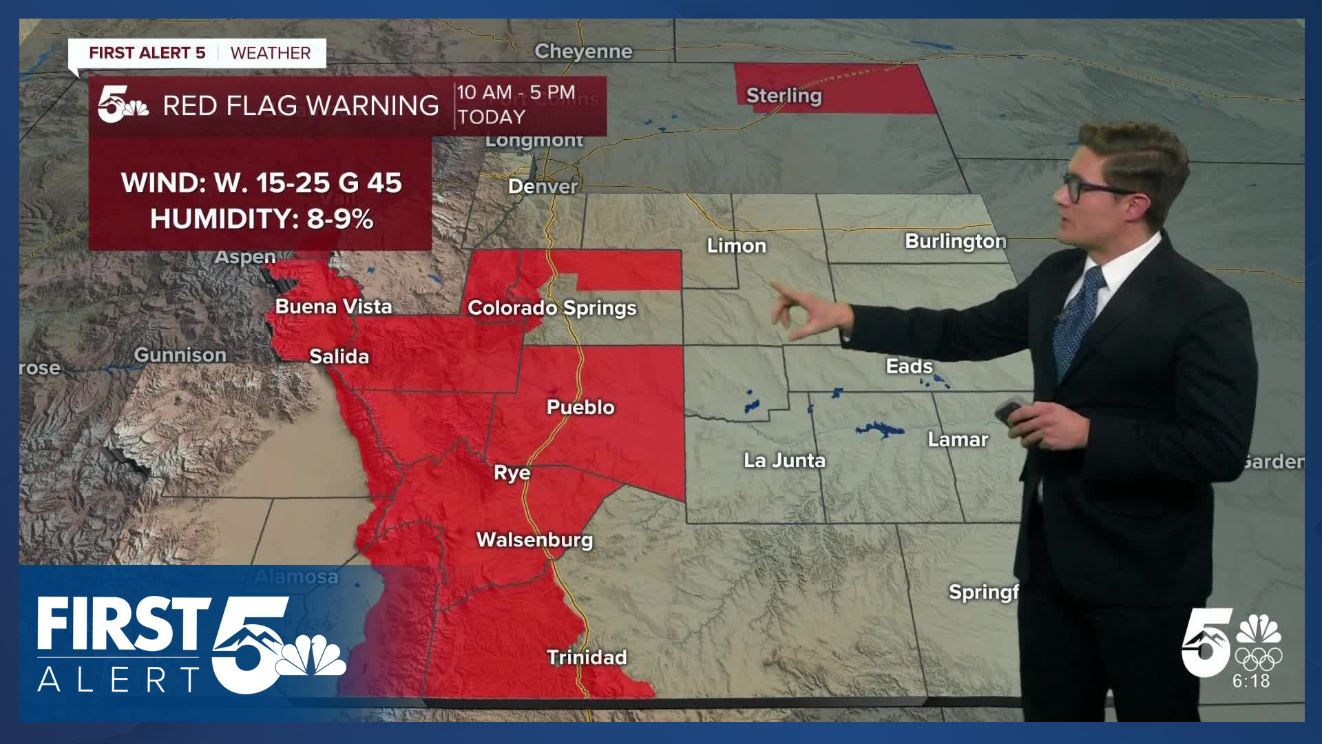 Mild with high fire danger Tuesday in southern Colorado