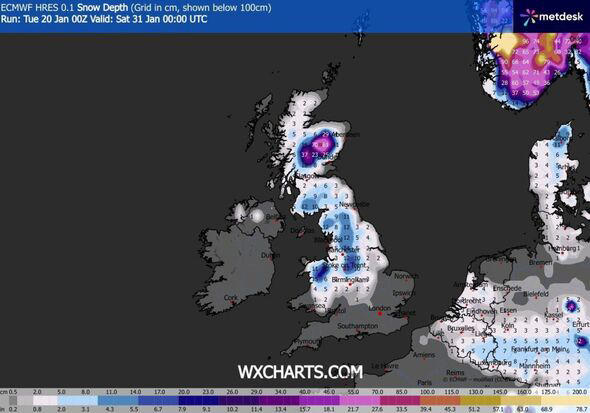 Snow forecast maps show 677-mile blizzard in days as 45 counties buried ...