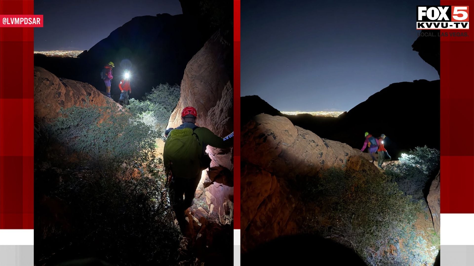 Crews rescue two stranded hikers from Red Rock Canyon