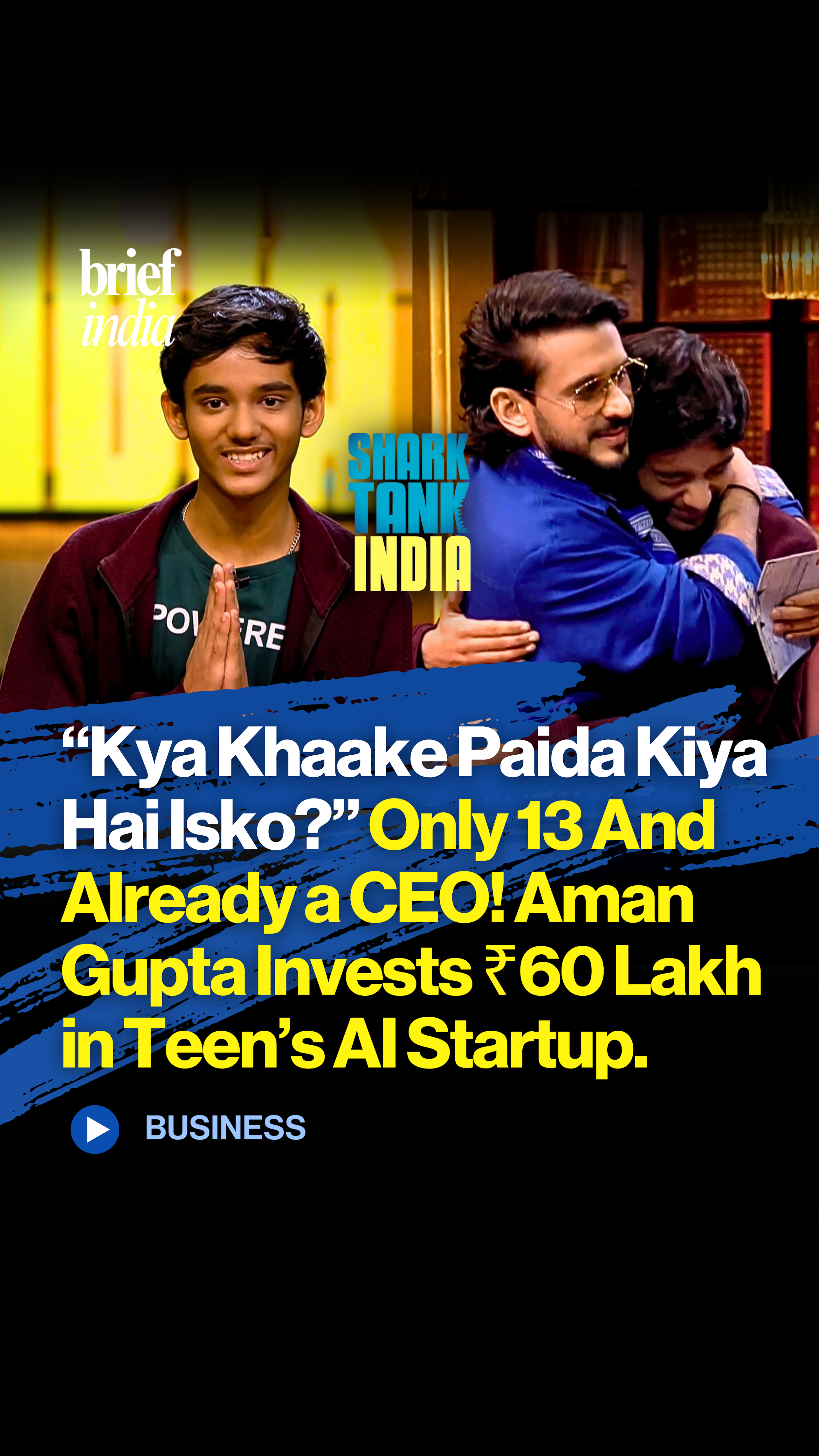 Shark Tank India 13yearold founder wins Aman Gupta’s ₹60 lakh