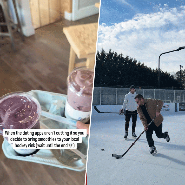 Inspired by 'Heated Rivalry,' man takes smoothies to a hockey rink ...