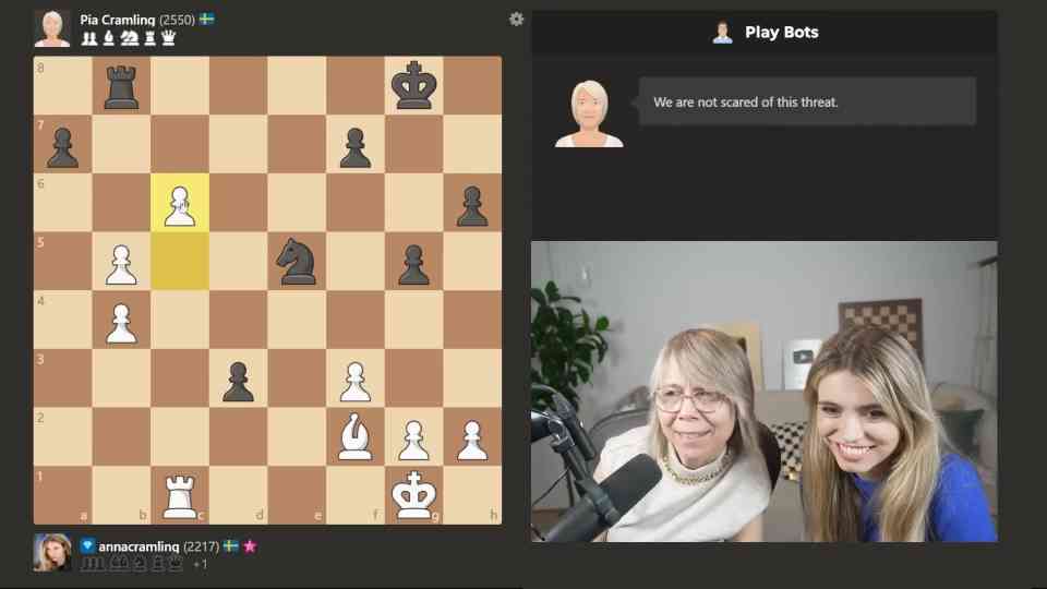 She faced an AI version of herself over the chessboard