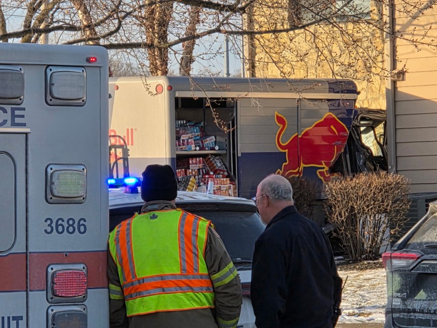 Red Bull truck crashes into Fort Wayne apartment complex