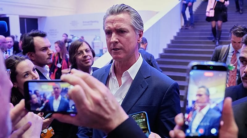 California governor urges Europe to grow 'backbone' and 'punch' back at ...