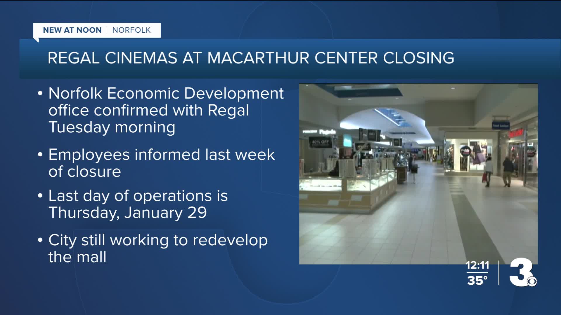 MacArthur Center's Regal Cinema set to close before end of