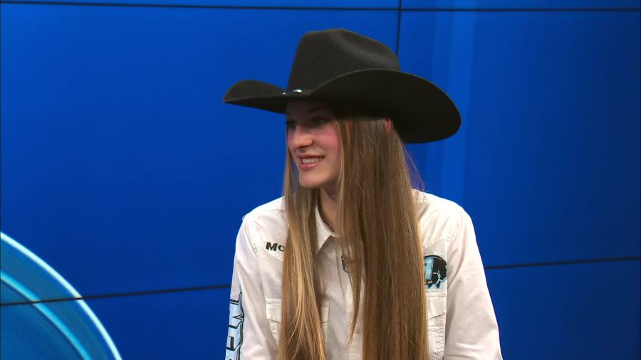 15-year-old bull rider prepares to ride at Van Andel Arena