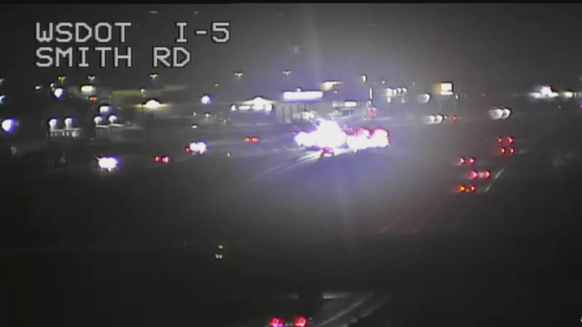 Deadly crash blocks all lanes of SB I-5 near Ferndale