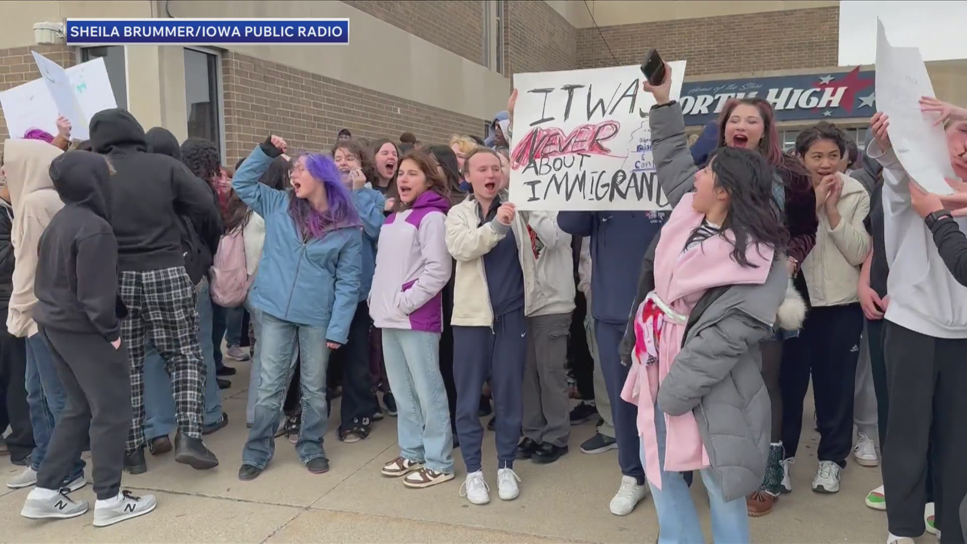 Students at Sioux City East walked out of school to protest ICE