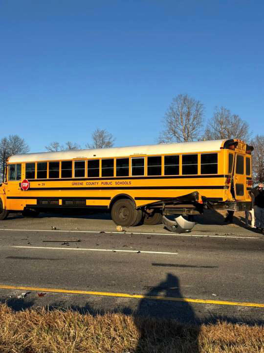 21-year-old man hospitalized after crashing into Greene school bus