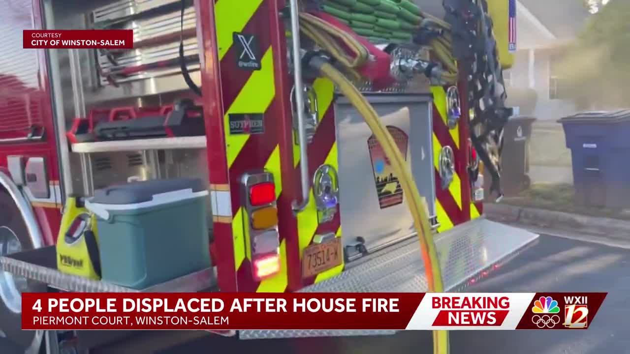 4 displaced after house fire on Piermont Court in Winston-Salem