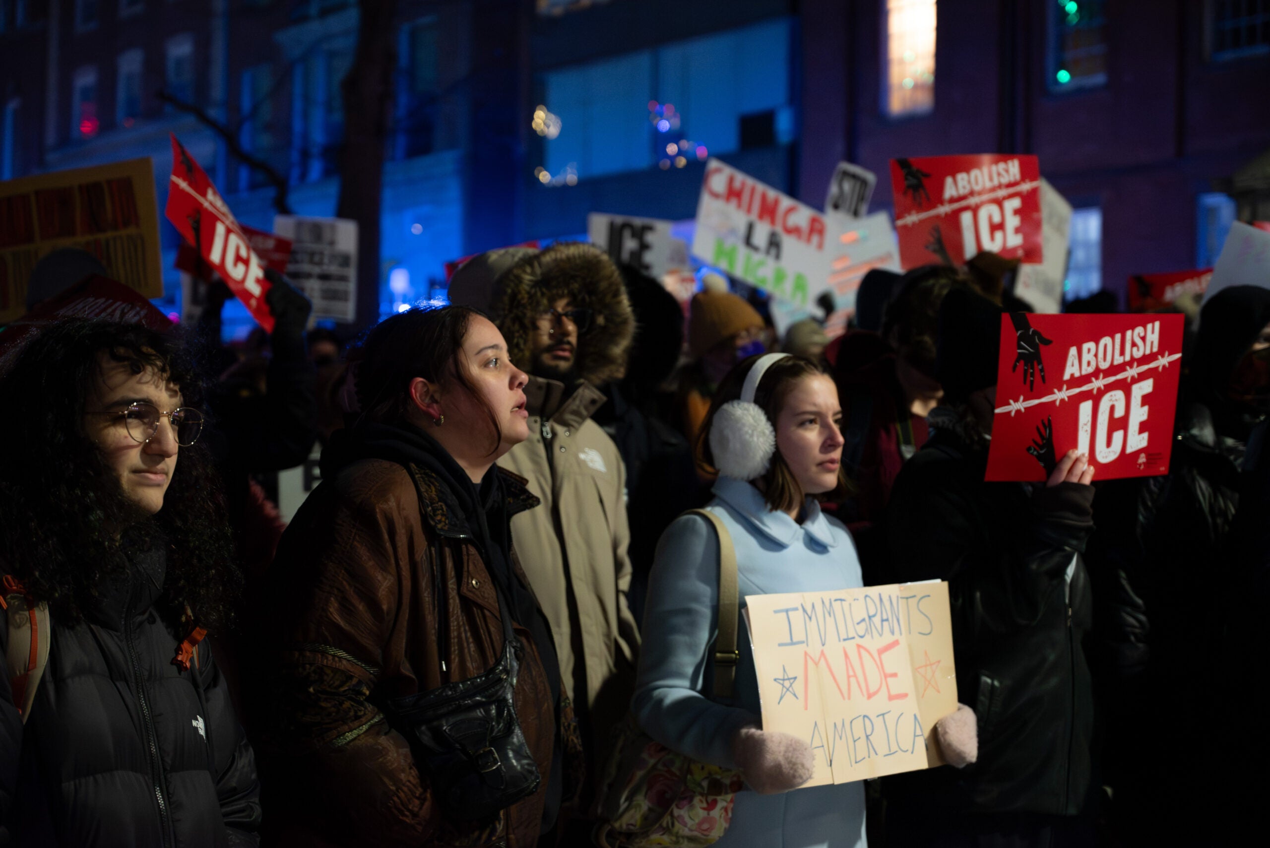 Boston protesters march in anti-ICE rally fueled by 1-year anniversary ...