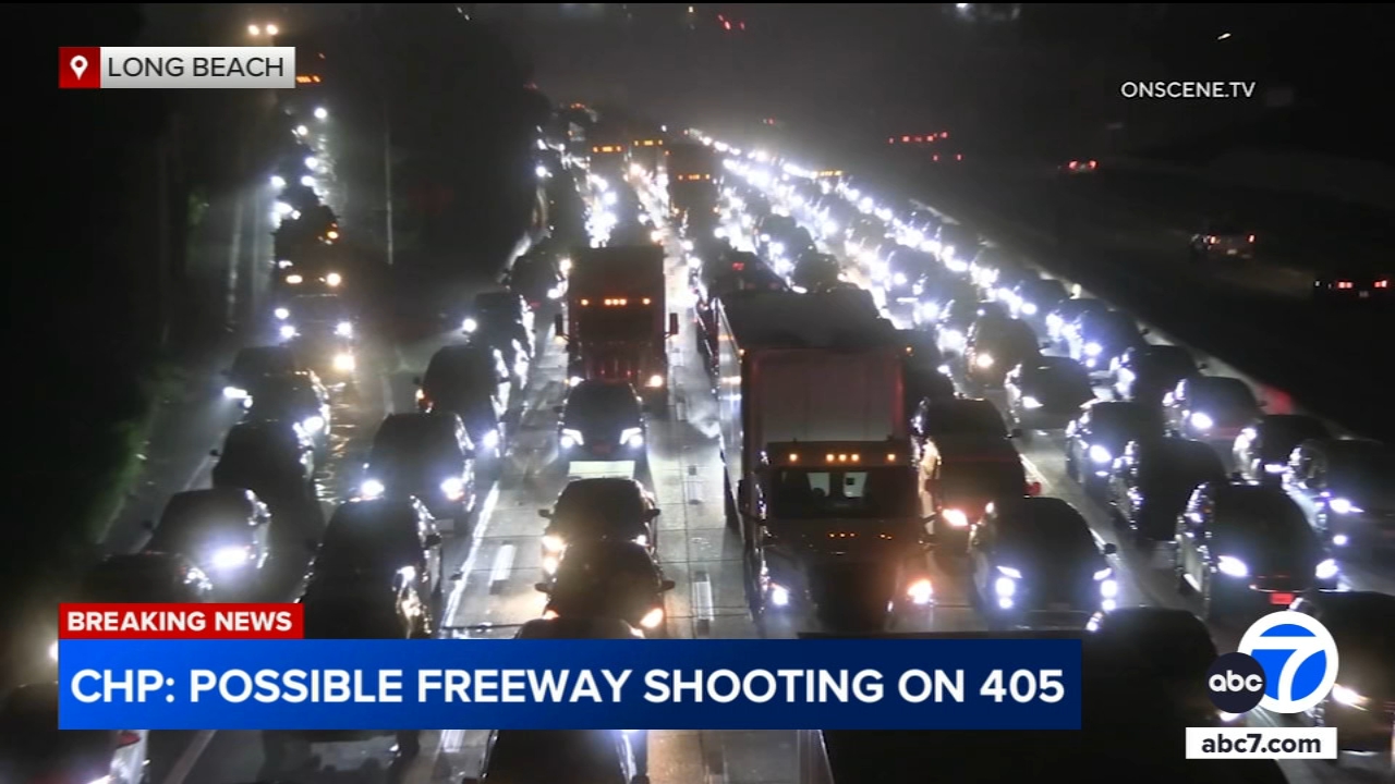 Possible shooting shuts down southbound 405 Freeway in Long Beach; 1 ...