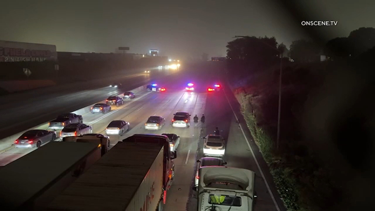 Possible shooting shuts down southbound 405 Freeway in Long Beach; 1 ...