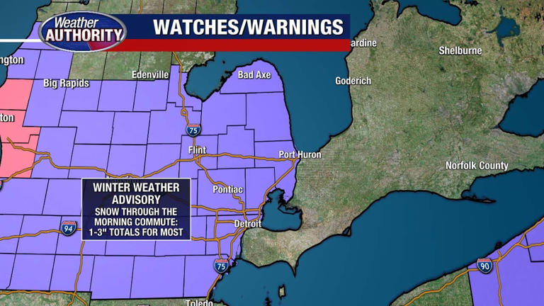 Metro Detroit weather: Temps rise a bit Wednesday, but snow prompts ...