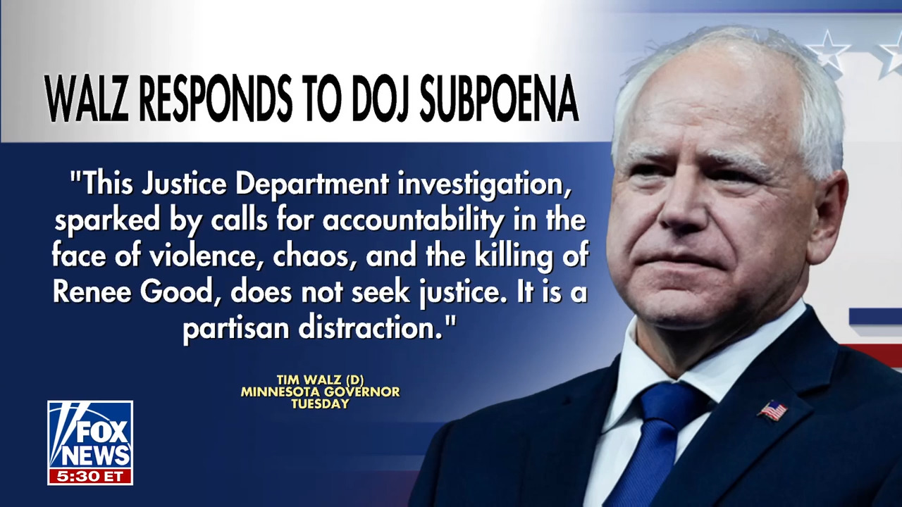 Walz fires back at Justice Department over subpoenas: 