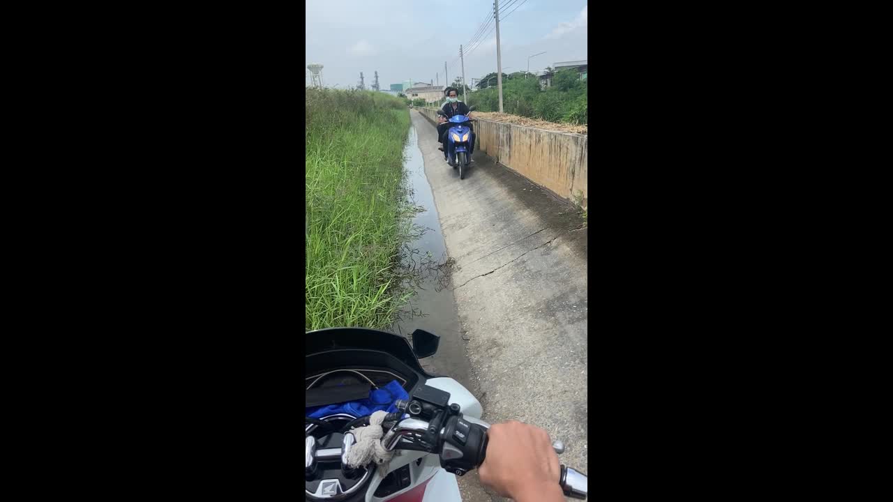 Google Maps takes motorcycle rider along slanted water barrier