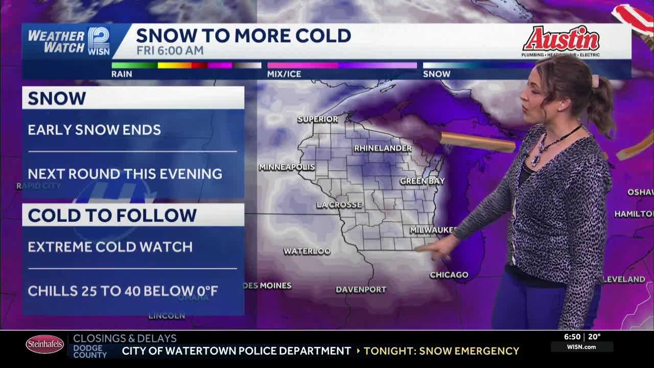 Two rounds of snow to extreme cold in SE Wisconsin