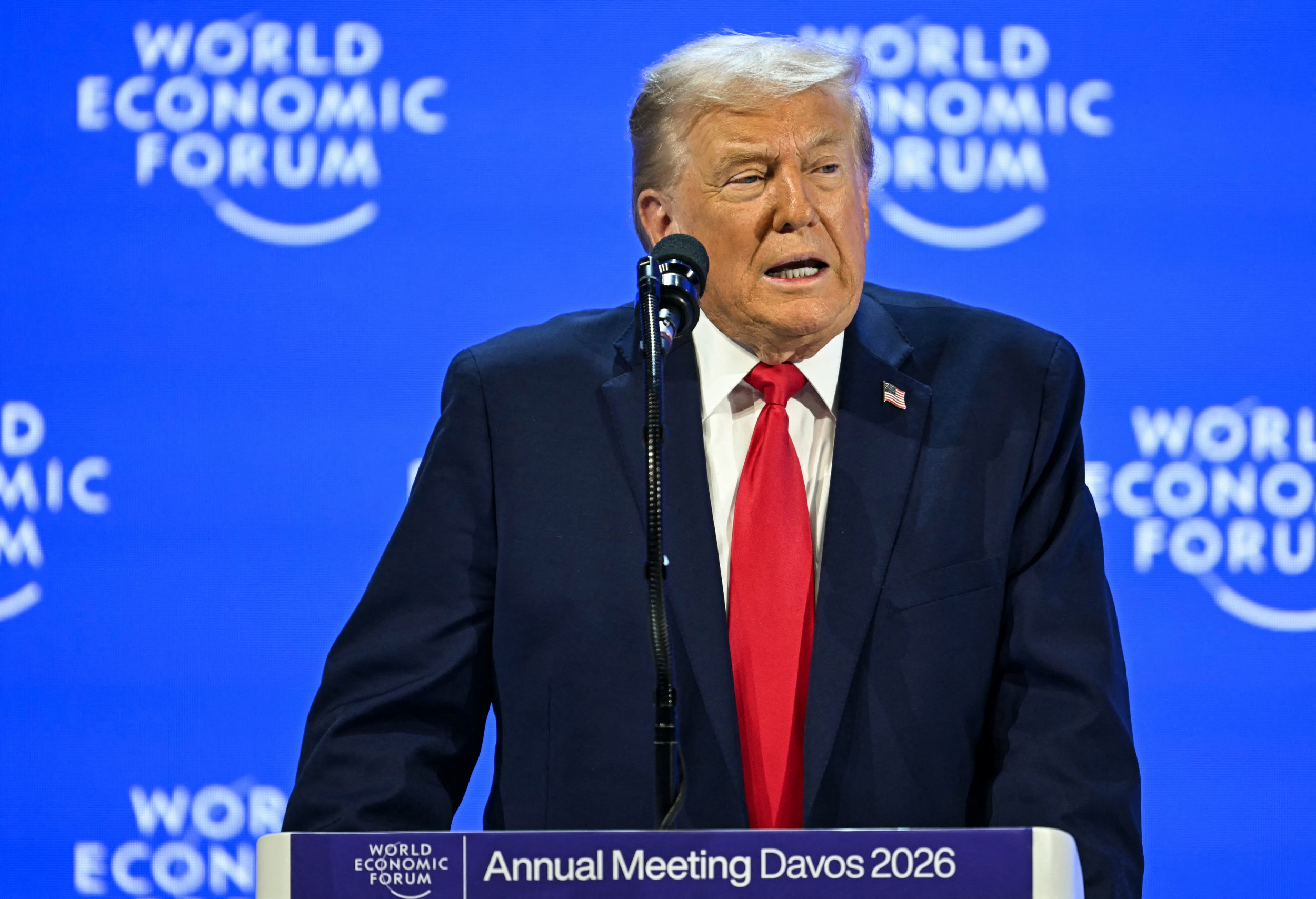 Donald Trump begins crucial speech at Davos