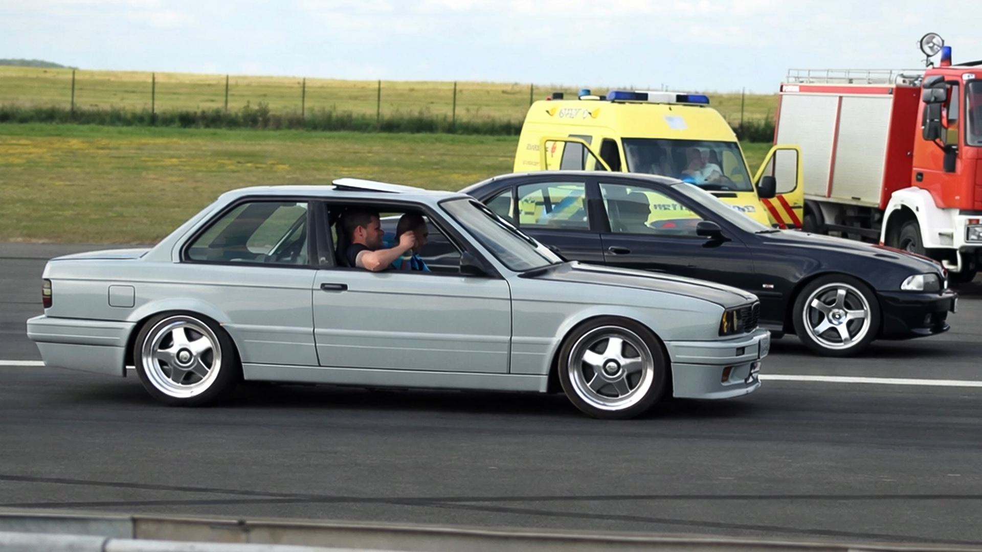 Classic BMWs go head to head in drag race