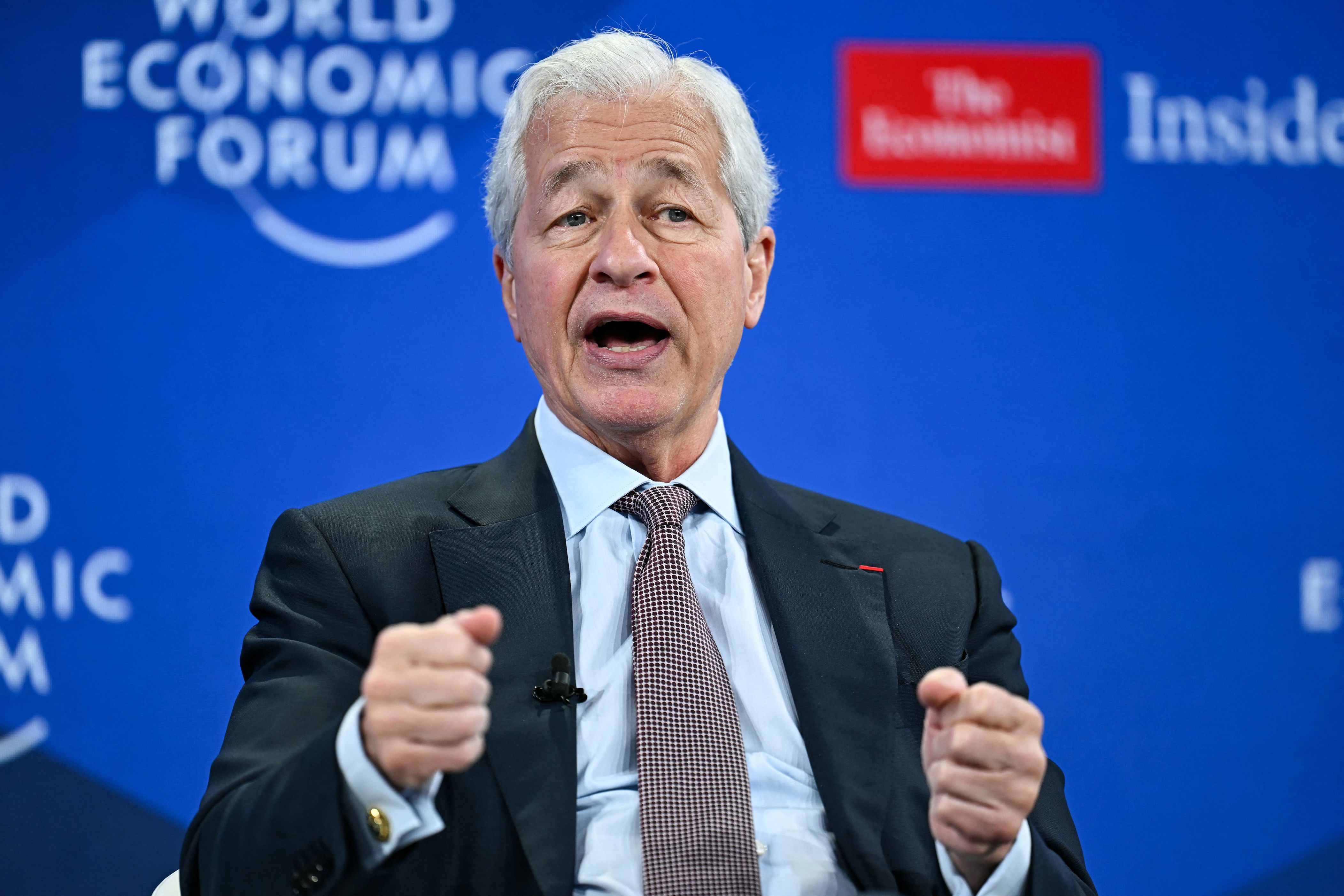 JPMorgan CEO Jamie Dimon warned that Donald Trump's plans will force banks to pull credit lines for millions of Americans. / FABRICE COFFRINI / Fabrice Coffrini/AFP via Getty Images