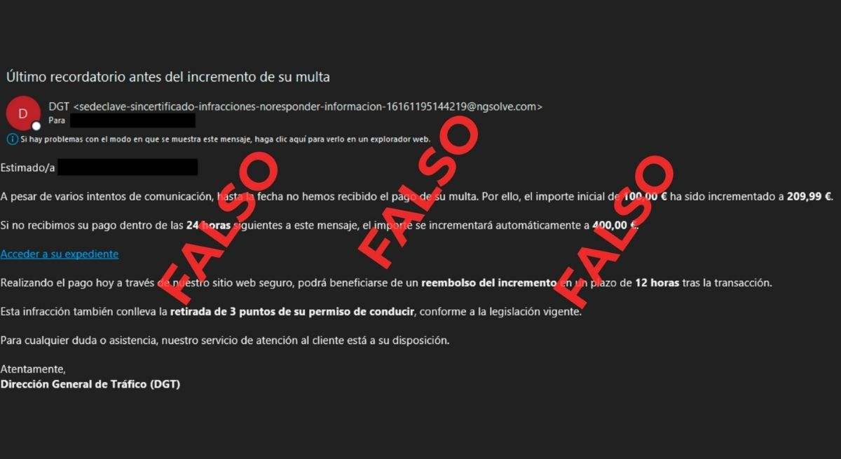 La DGT lanza una alerta por un nuevo intento de estafa: "Si recibes ...