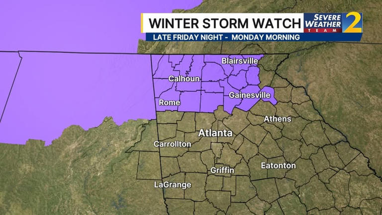 Georgia winter weather: Winter storm watch issued for several north ...