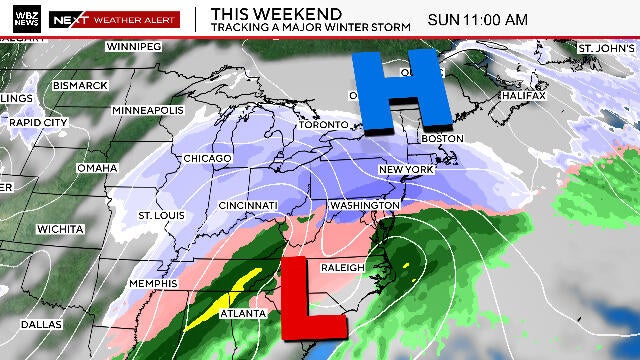 Snow and frigid weather in the Boston forecast this weekend, as monster storm moves across the US<br>
