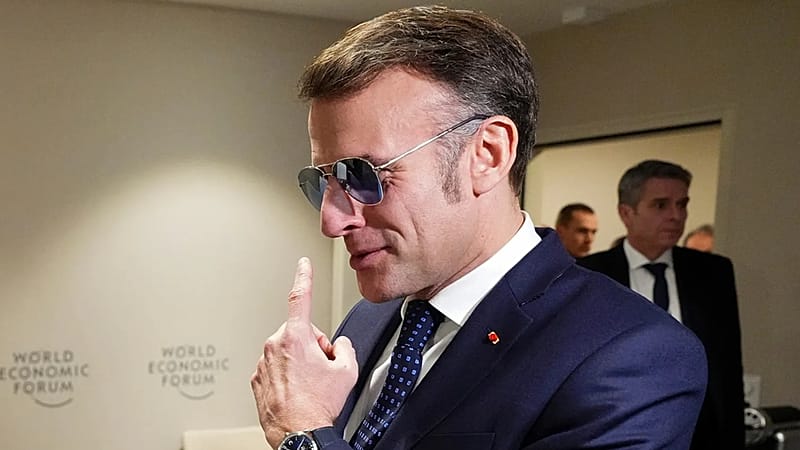 Trump mocks Macron's aviators in Davos address amid growing war of words