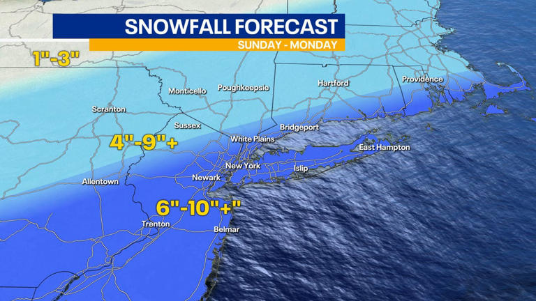 10+ inches of snow possible for NYC, NJ this weekend: Latest forecast ...