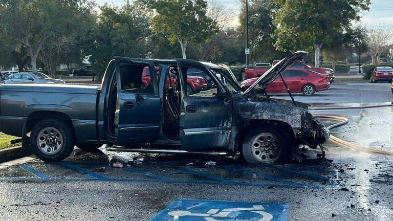 Child treated for smoke inhalation after truck fire at Destin Home Depot