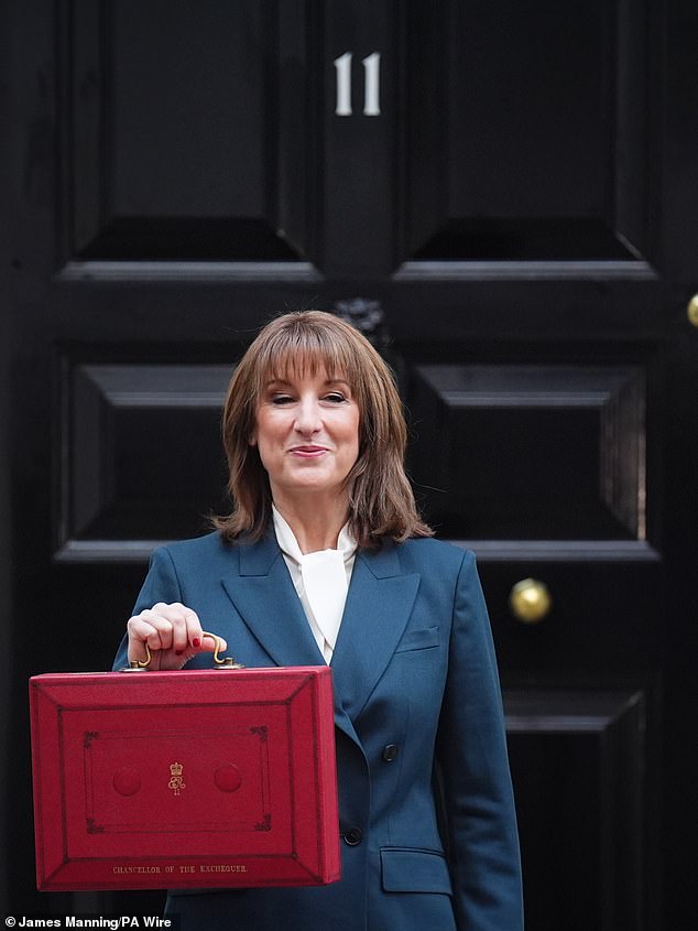 Chancellor Rachel Reeves at 11 Downing Street before delivering her Budget on November 26