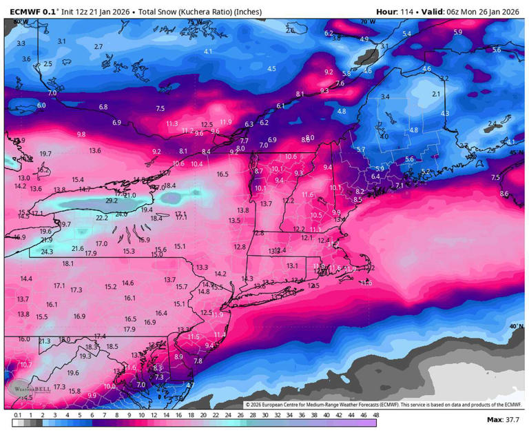 How much snow will Connecticut see this weekend? Check the latest data ...