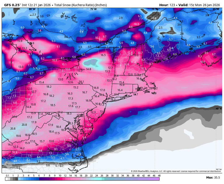 How much snow will Connecticut see this weekend? Check the latest data ...