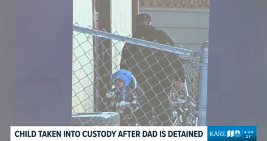 ICE agents grab five-year-old boy and father on way home from school
