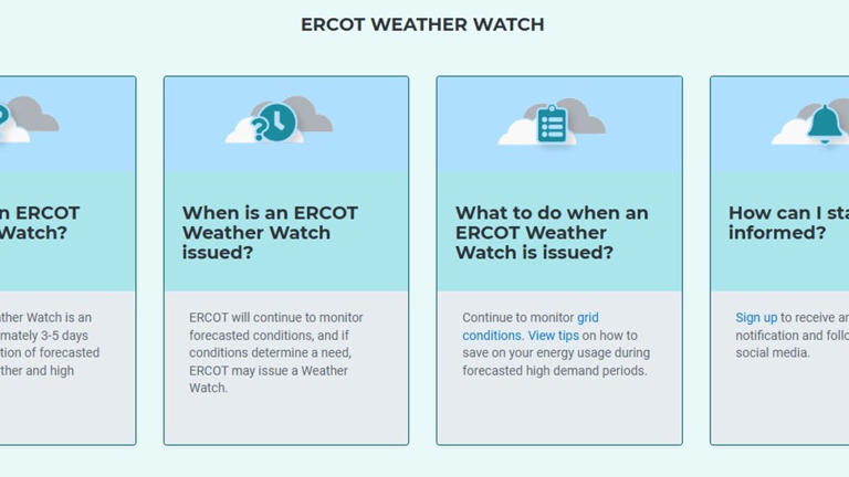 ERCOT issues weather watch as Texas power grid faces winter storm