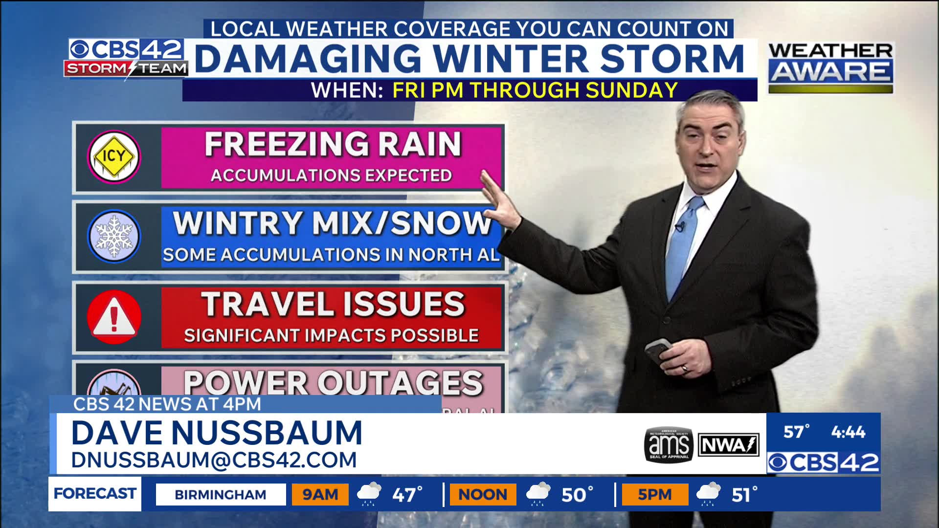 Weather aware: Timeline & impacts for the weekend winter storm CBS 42 ...